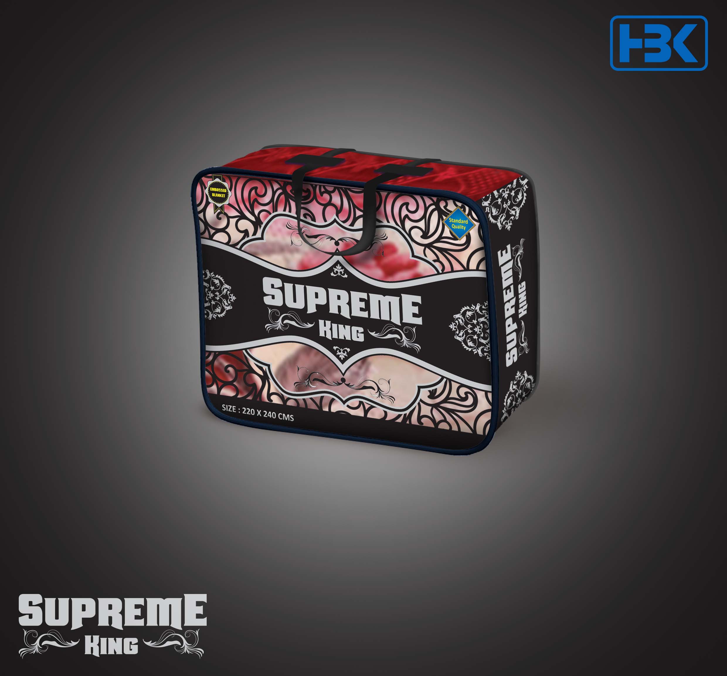 Supreme King 2 Ply Double Bed Embossed Blanket  4 Pcs HBK